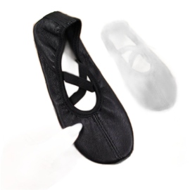 Ballerines en cuir avec élastiques noirs Nazo le noir