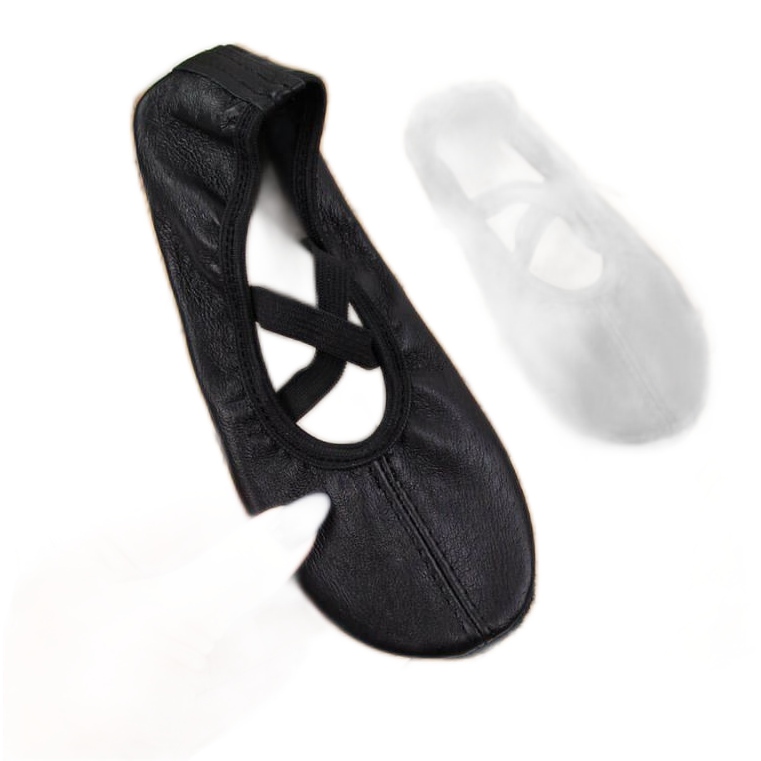 Ballerines en cuir avec élastiques noirs Nazo le noir