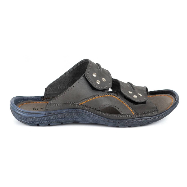 Olivier Chaussons cuir homme 335GT gris