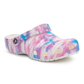Crocs Classic Dream Sabots Blanc / Multi 207567-94S blanche bleu rose Crocs Classic Dream Sabots Blanc / Multi 207567-94S blanche bleu rose