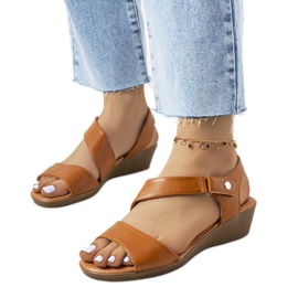 Sandales compensées marron de Souttar brun