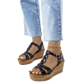 Sandales compensées noires Dalziel