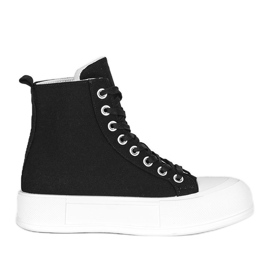 Baskets noires sur semelle haute Natasha