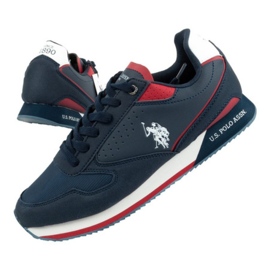 Baskets US Polo ASSN. MNOBIL003A-DBL-RED05 blanche rouge bleu marin Baskets US Polo ASSN. MNOBIL003A-DBL-RED05 blanche rouge bleu marin