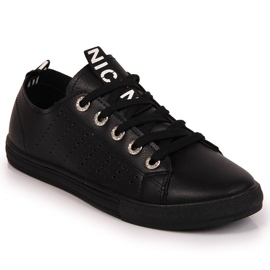 Baskets en cuir écologique Filippo W PAW221B noir le noir