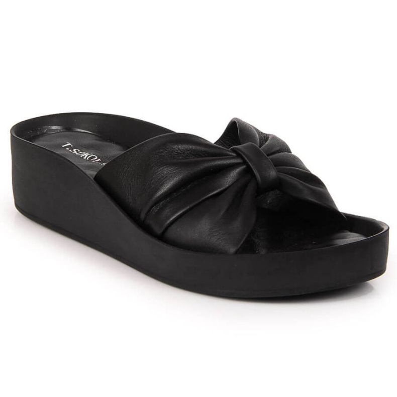 Chaussons compensés en cuir T.Sokolski W SCA162A noir le noir