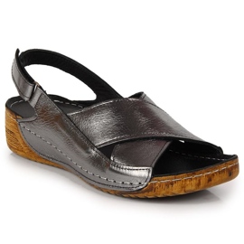 Sandales compensées en cuir T.Sokolski W SCA164A argent