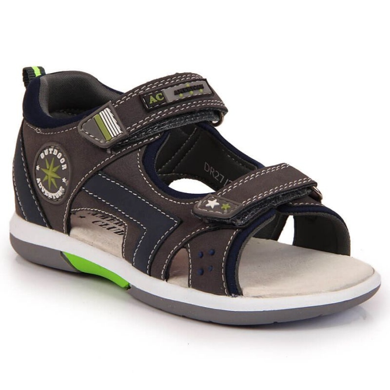Sandales velcro American Club Jr AM891A gris