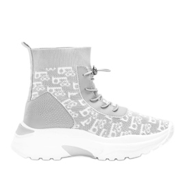 Baskets Erma grises pour femme blanc