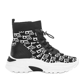 Baskets femme Erma noires blanc