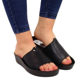 Chaussons compensés en cuir Filippo W PAW199A noir le noir