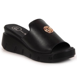 Chaussons compensés en cuir Filippo W PAW362A noir