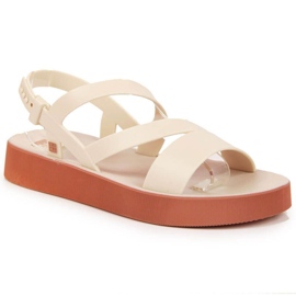Isostar Zaxy W JJ285053 sandales romaines en caoutchouc crème beige écru