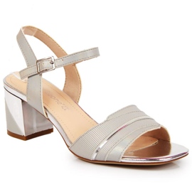 Sandales sur le poteau de Sergio Leone W SK373B argent