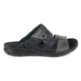 Olivier Chaussons cuir homme 460MP noir