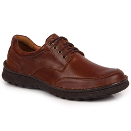 Chaussures décontractées en cuir marron pour hommes Łukbut 947 brun