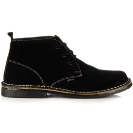 Bottes noires en cuir pour hommes Gregor