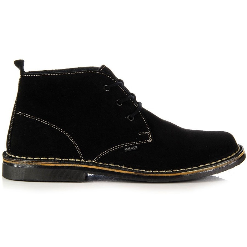Bottes noires en cuir pour hommes Gregor le noir
