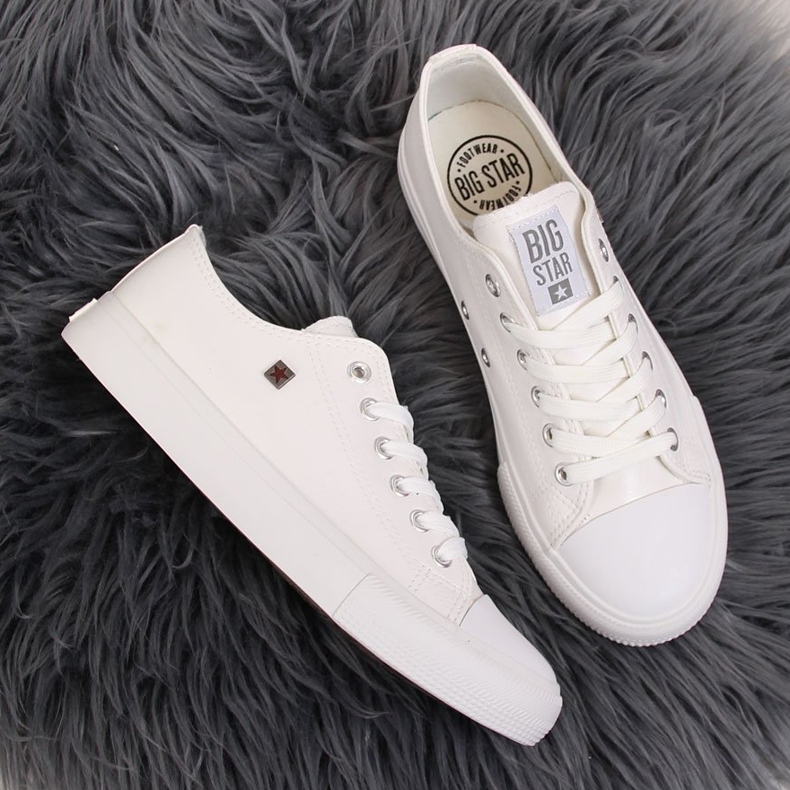 Baskets blanches, cuir écologique Big Star V274869 Baskets blanches, cuir écologique Big Star V274869