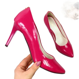 Escarpins à talon aiguille laqués fuchsia Juma rose