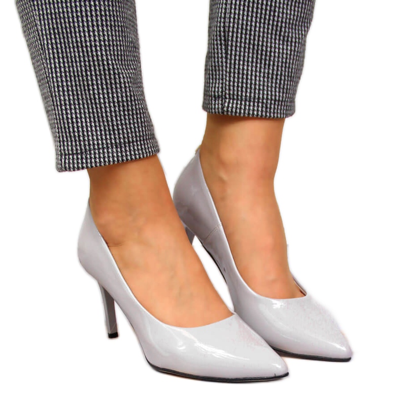 Escarpins sur talon laqué Juma gris Escarpins sur talon laqué Juma gris