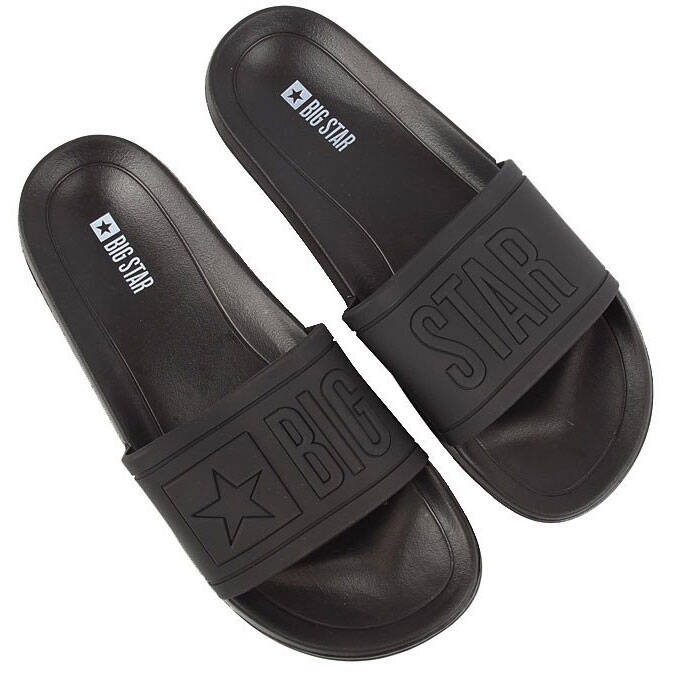 Chaussons de plage homme en caoutchouc noir Big Star DD174690 le noir