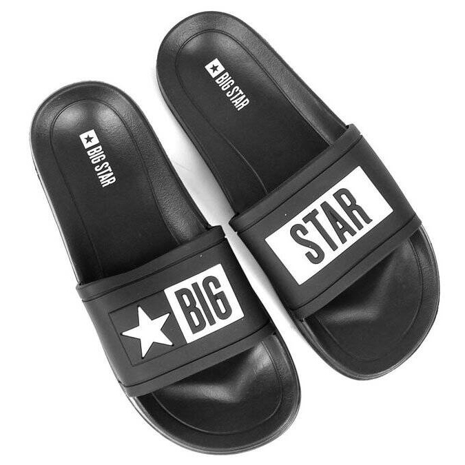 Chaussons de plage homme en caoutchouc noir Big Star DD174699 le noir