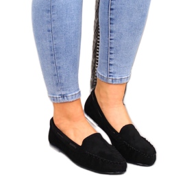 Mocassins en daim noir pour femme de Sergio Leone le noir