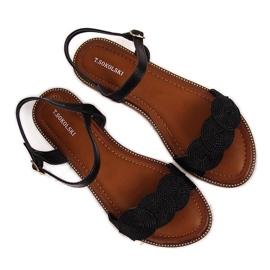 Sandales plates noires femme T.Sokolski