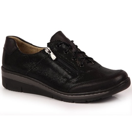 Chaussures en cuir glacé noir Helios 334