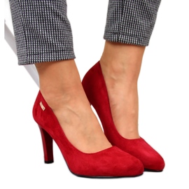 Escarpins sur un pilier en daim Sergio Leone rouge