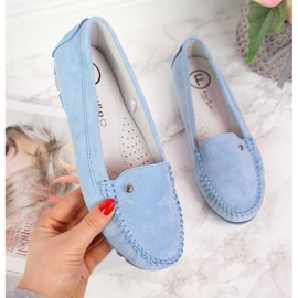 Mocassins femme en cuir bleu Filippo