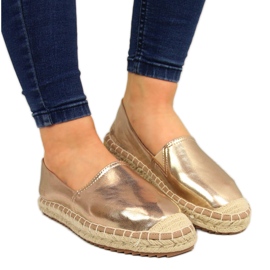Espadrilles pour femmes en cuir écologique, doré Big Star HH274503