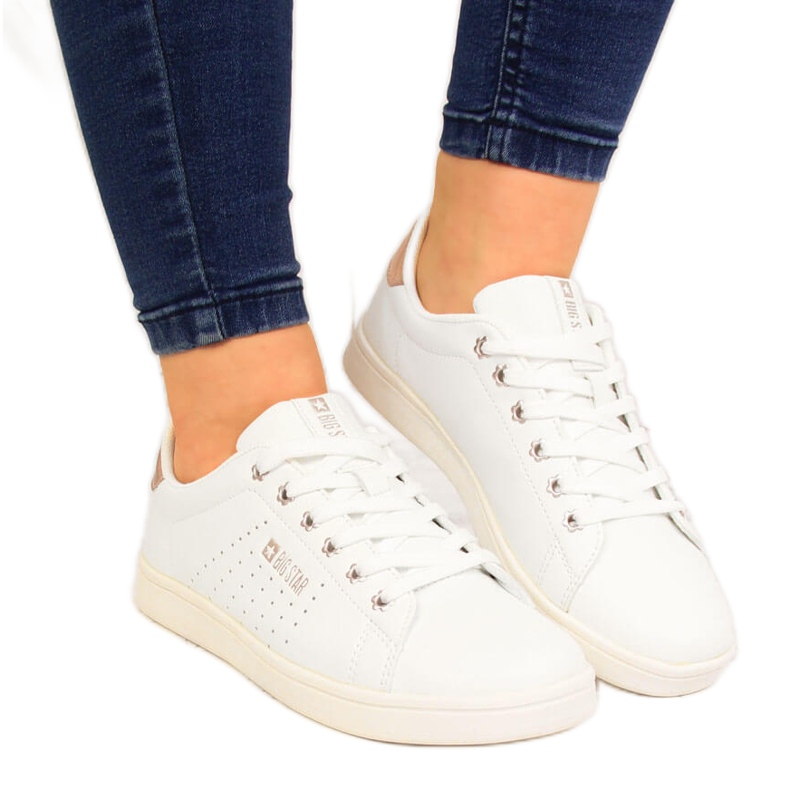 Baskets basses en cuir écologique blanc Big Star DD274583 blanche Baskets basses en cuir écologique blanc Big Star DD274583 blanche