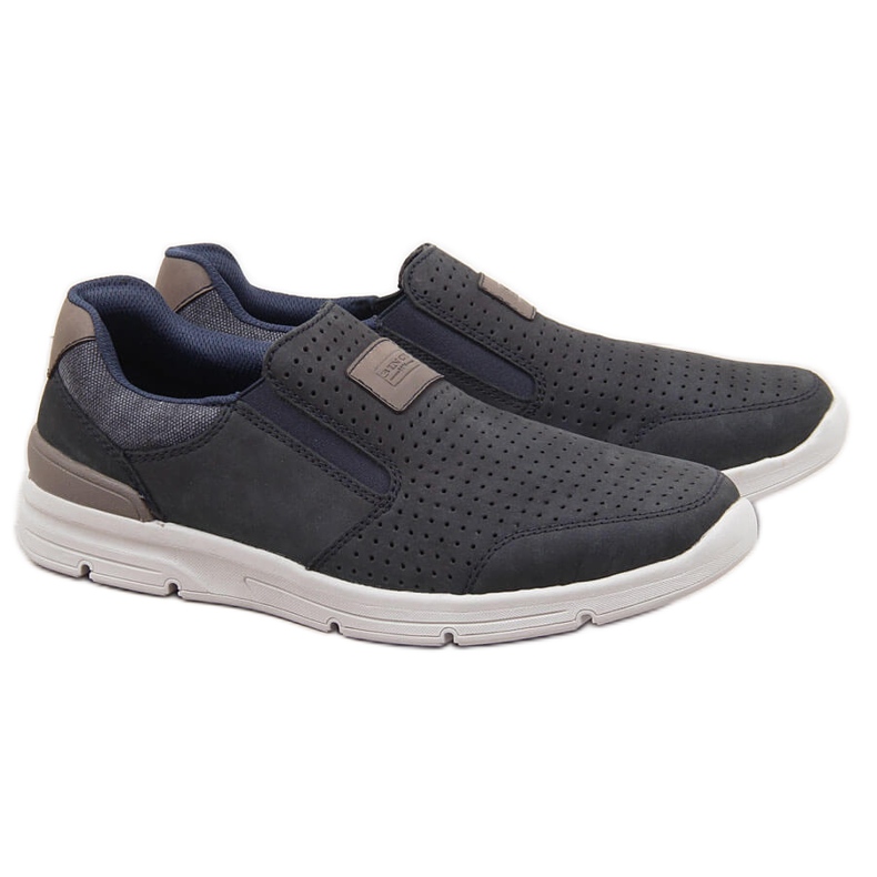 Chaussures homme en cuir ajouré, bleu marine Rieker 16455 Chaussures homme en cuir ajouré, bleu marine Rieker 16455