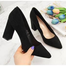 Escarpins sur le poteau en daim noir Sergio Leone