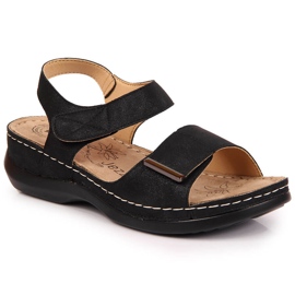 Sandales noires pour femmes avec velcro noir eVento