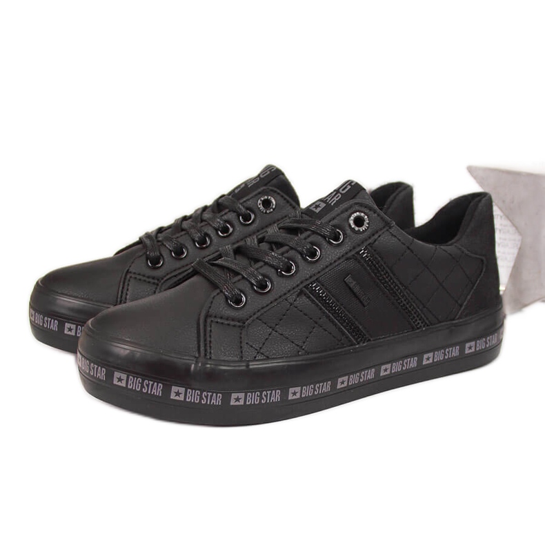 Noir Baskets basses noires Big Star II274070 pour femmes le noir