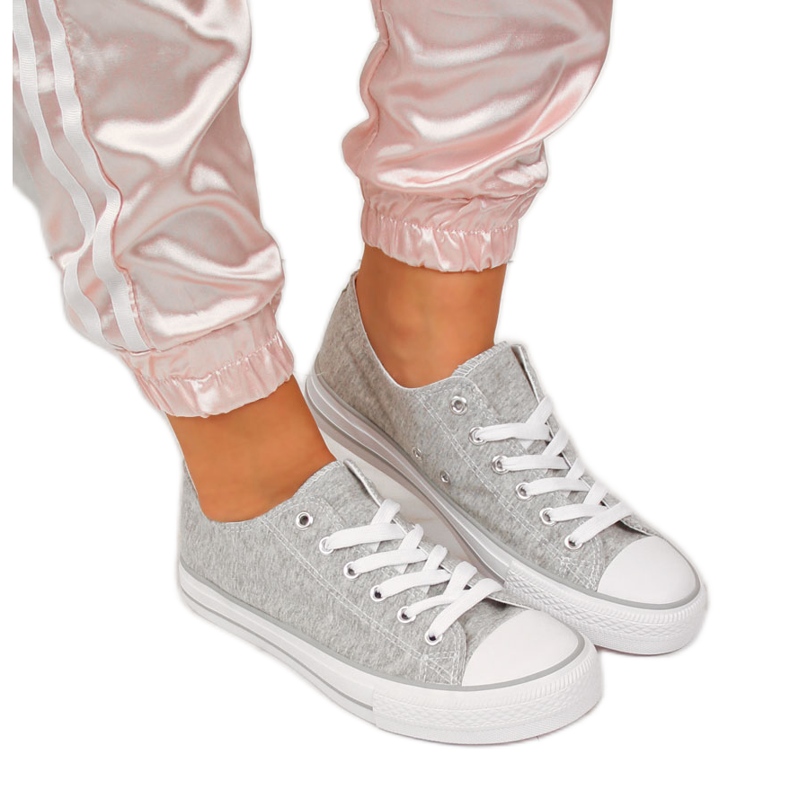 Baskets basses Atletico textile gris