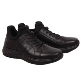 Chaussures casual homme en cuir noir Rieker B7694-00