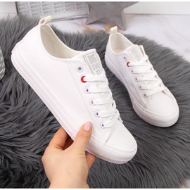 Baskets basses en éco-cuir blanc Big Star JJ274007 blanche Baskets basses en éco-cuir blanc Big Star JJ274007 blanche