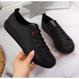 Baskets basses en éco-cuir tout noir Big Star JJ274006