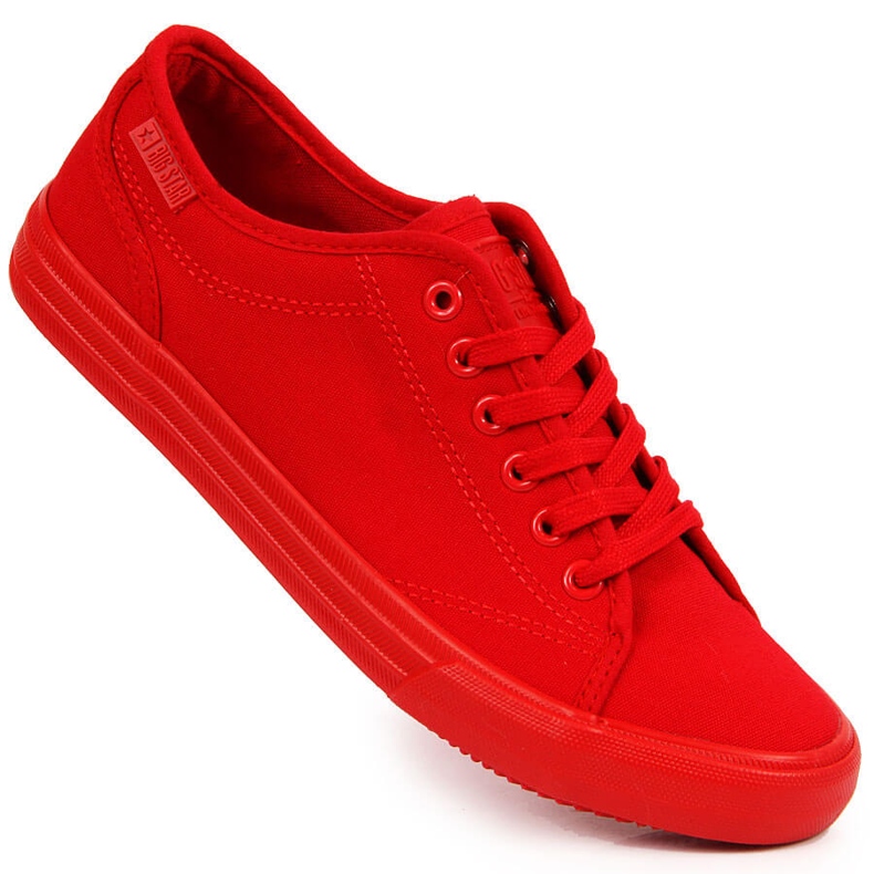Baskets basses textile tout rouge Big Star JJ274068