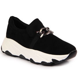 Baskets pour femmes avec chaîne à enfiler noir Potocki