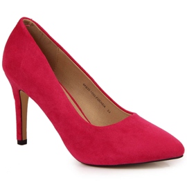Escarpins à talon aiguille daim fuchsia eVento rose