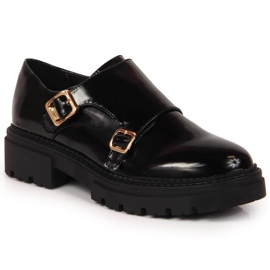 Chaussures plateforme laquées noires femme Laura La.Fi
