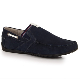 Mocassins homme en cuir bleu marine Łukbut 1800 Mocassins homme en cuir bleu marine Łukbut 1800