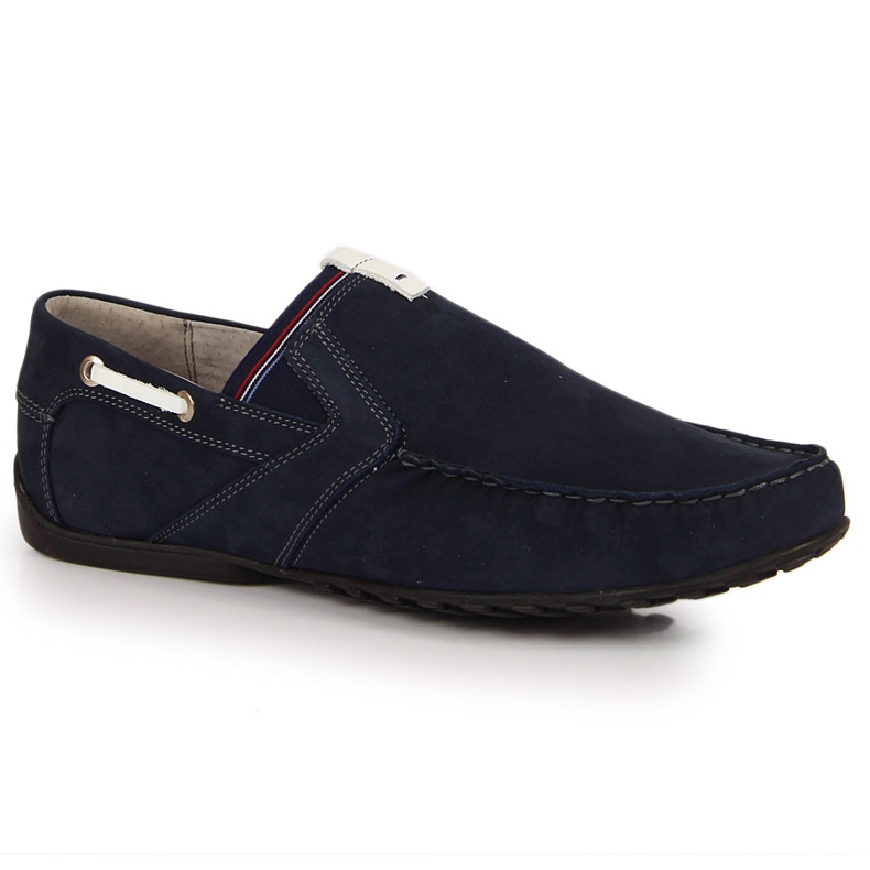 Mocassins homme en cuir bleu marine Łukbut 1800 Mocassins homme en cuir bleu marine Łukbut 1800