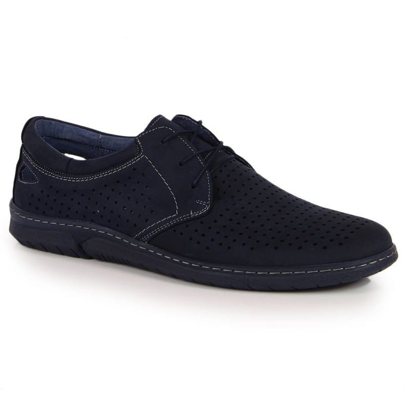 Chaussures ajourées bleu marine pour hommes Łukbut 1447