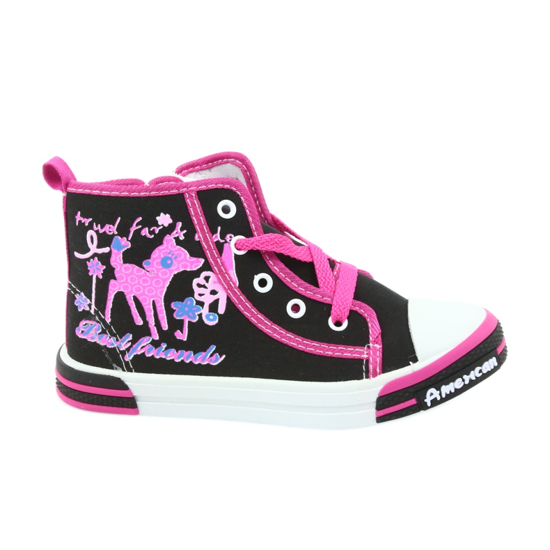 American Club Baskets noires chaussures pour enfants avec une fermeture éclair américaine TEN13 le noir bleu rose American Club Baskets noires chaussures pour enfants avec une fermeture éclair américaine TEN13 le noir bleu rose
